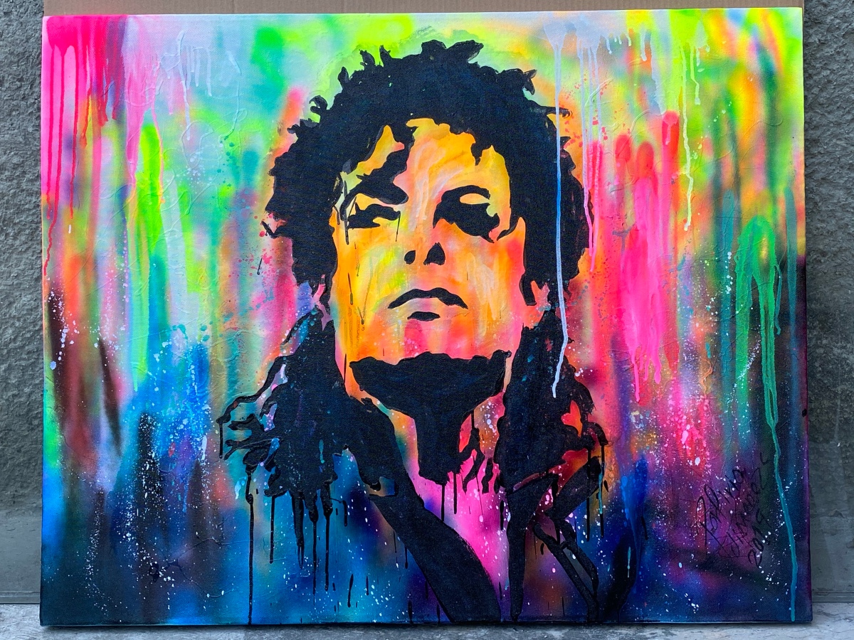 Michael Jackson spray painting